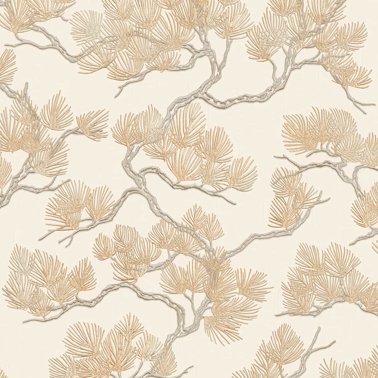 Designs Direct Embroidered Pine Tree Wallpaper